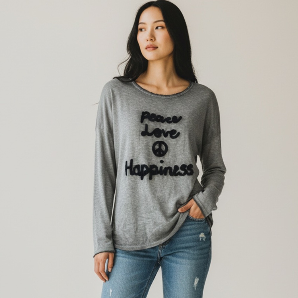 Slouchy Italian Made Cotton Knit Top